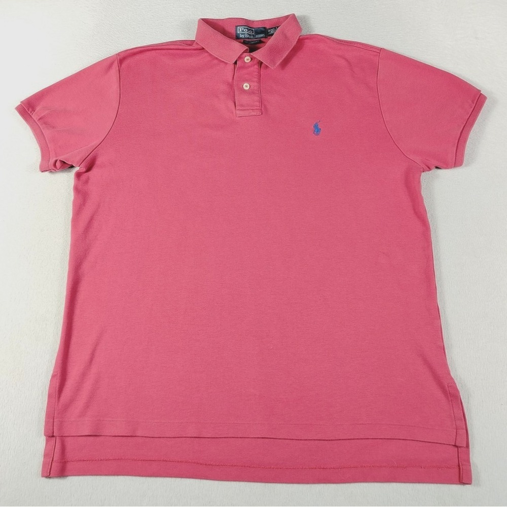 Vintage Polo By Ralph Lauren Polo Shirt Mens Large Pink Custom Fit Pony Preppy